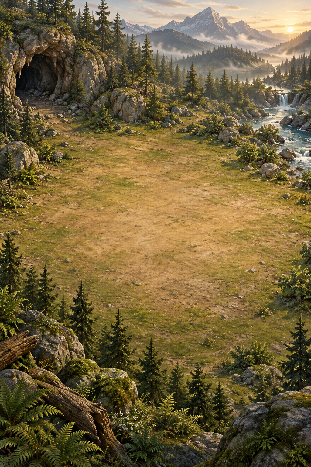 Development artwork of a prehistoric landscape, where your civilization begins